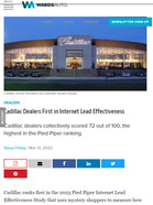 WardsAuto Cadillac Dealers First in Internet Lead Effectiveness